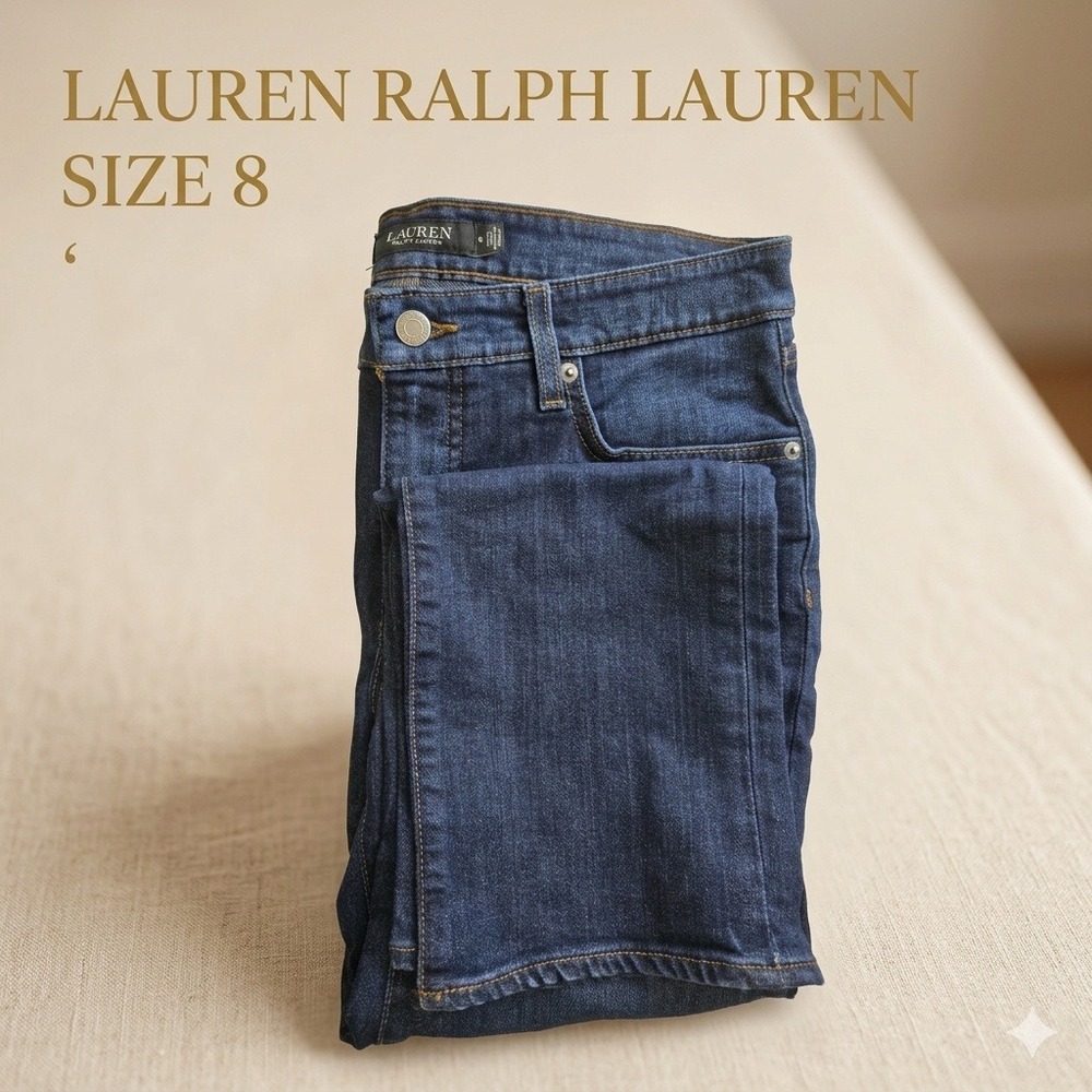 Lauren Ralph Lauren Straight Leg Denim Jeans Dark Wash Women's Size 8